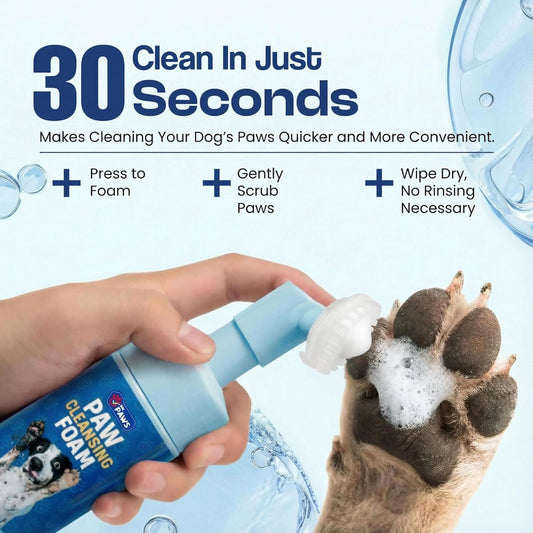Foaming Dog Paw Cleaner, Non-Toxic, pH-Balanced, Lick-Safe Paw Cleaner for Dogs, Effective Animal Washer and Feet Cleaner, Wipes for Paws and Butt, Built in Soft-Tip Head - 150ml