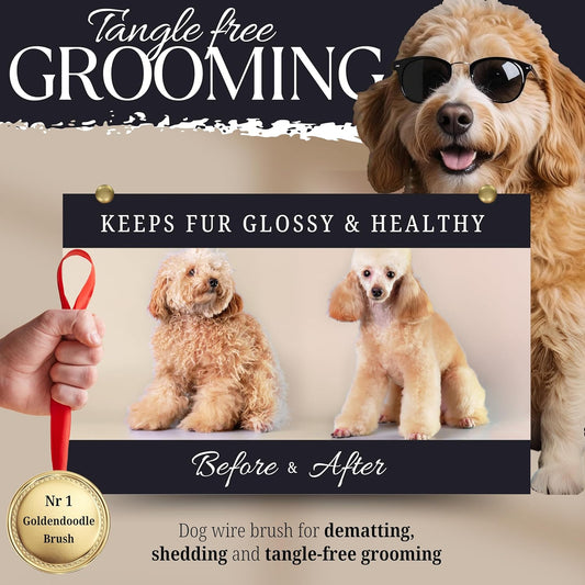 Poodle Comb with Rotating Teeth - 5-in-1 Dog Dematting Tool - Used for Small Size Breeds and Puppies - Cat Comb for Shedding and Deshedding