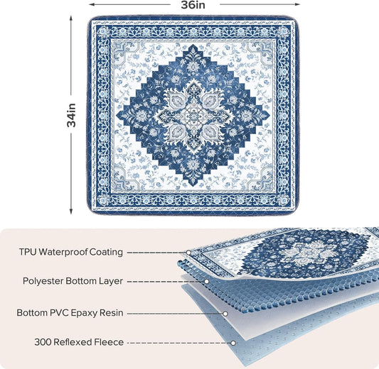 INVENHO Washable Pee Pads for Dogs 72"x72" Reusable Dog Pads Extra Large Upgrade Non-Slip Dog Pee Pads Heavy Absorbency Puppy Pee Pads Quick Dry Whelping Pads/Waterproof Puppy Training Pad
