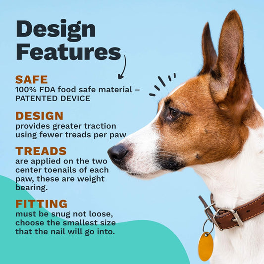 TAKTIKAL Dr. McHenry's Dog Toe Treads, Set of 24, Adhesive, Cleaning Brush, Increased Traction, Dog Mobility Support, X-Large Kit- Weight: 60-150 lbs. Net Weight 1.6 oz.