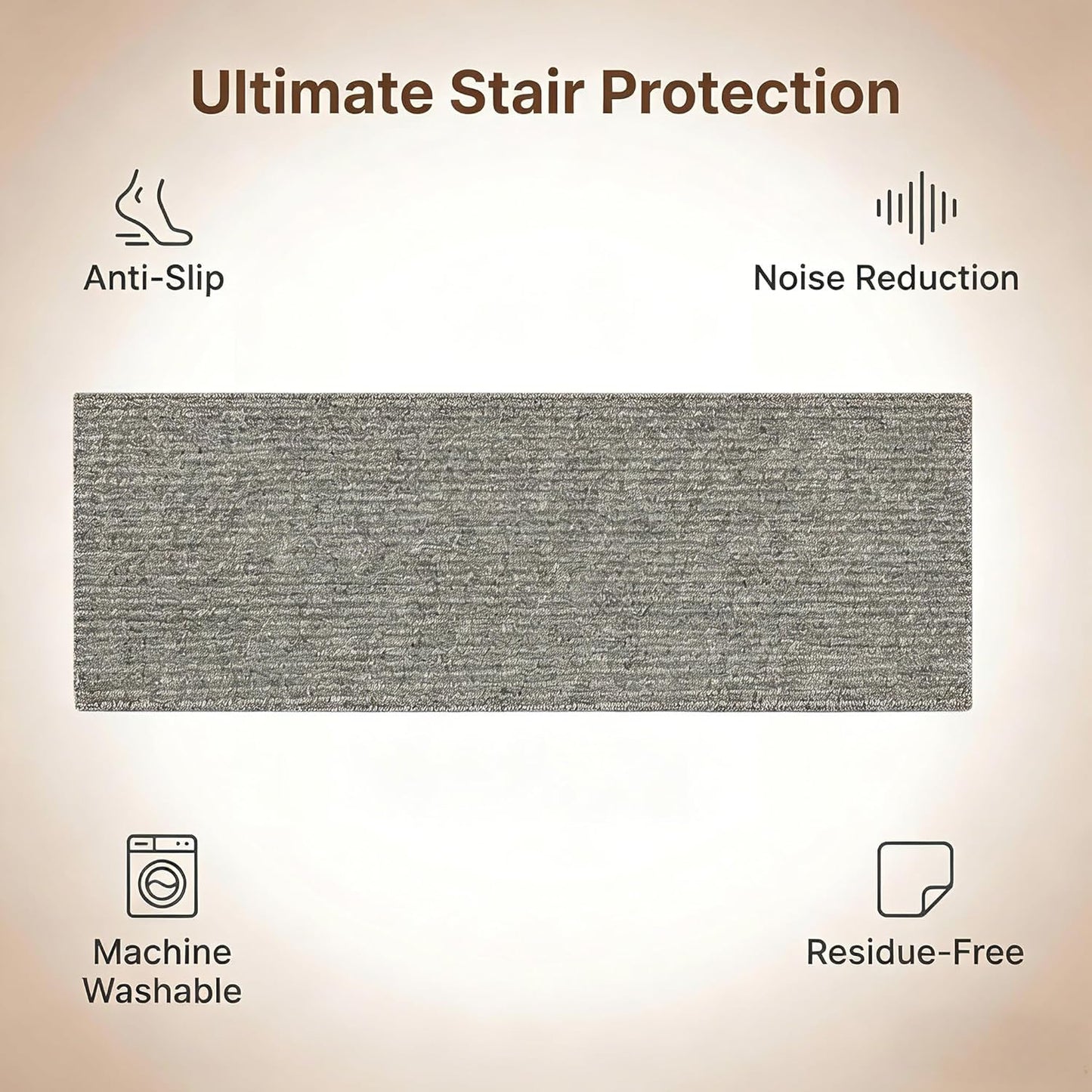 15 Pack Stair Treads for Wooden Steps Carpet Mat Runner Rug Non Slip for Outdoor Indoor Dog(30inX8in) (Grey)