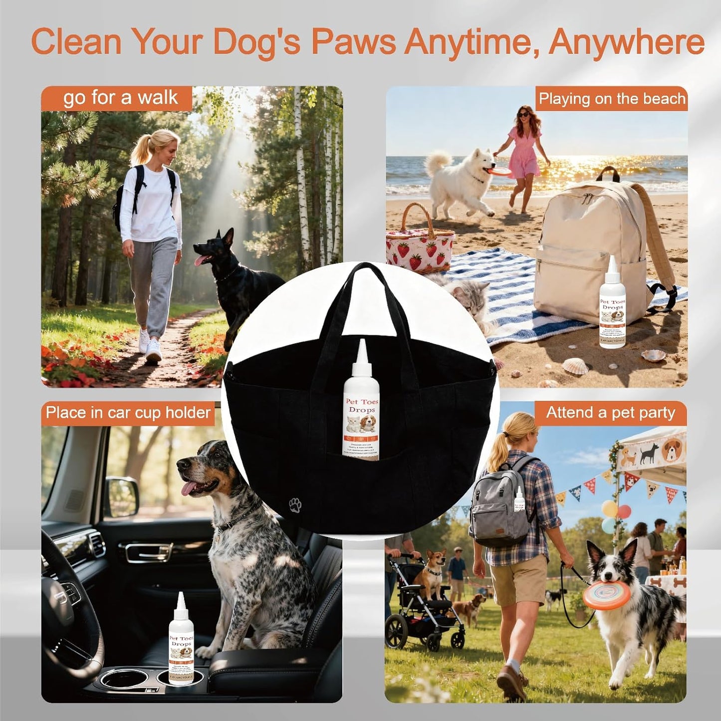 Dog Paw Cleaner – 100ML No-Rinse Dog Paw Washer, Natural Plant Extracts, Gentle Soothes & Moisturizes, Effectively Cleans Pet Toes, Suitable for Dogs, Puppies & Cats
