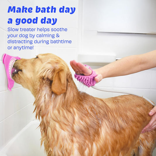 Aquapaw Lick Mat for Dogs 2-Pack, Suction Cup Dog Slow Feeder Pad & Licking Mat for Peanut Butter Treats – Calming Dog Bathing Aid, Stress Relief & Mental Stimulation for All Breeds - Pink
