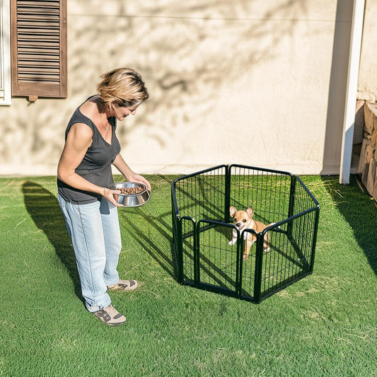 FXW Rollick Unleashed Dog Playpen for Indoor, Yard, RV Camping, 24 inch 8 Panels for Small and Puppy Dogs, Black│Patented