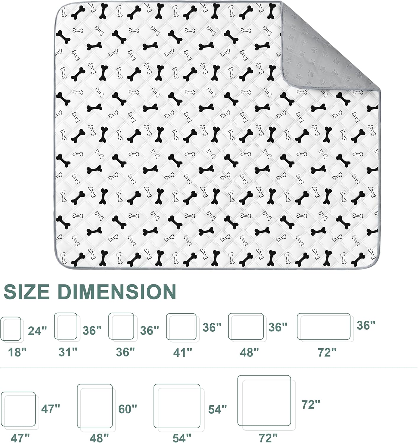 Eterish Reusable Washable Pee Pads for Dogs Large/Extra Large 36'' x 41'' 2 Pack, Absorbent Pet Puppy Dog Training Pads Non-Slip, Waterproof Whelping Potty Pads for Dogs Leak-Proof