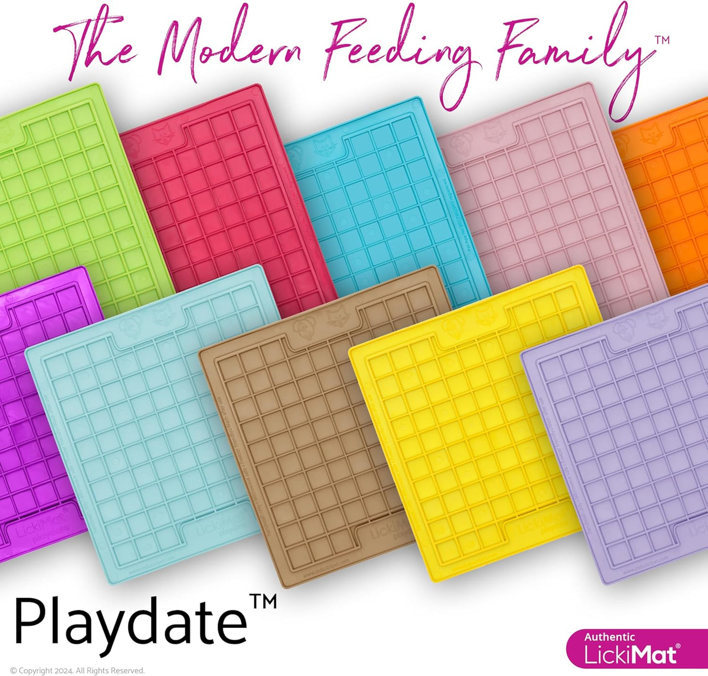 LickiMat Classic Playdate Slow Feeder for Dogs Lick Mat Boredom Anxiety Reducer Perfect for Food Treats Yogurt Liquid Food Peanut Butter Fun Alternative to a Slow Feed Dog Bowl, Green
