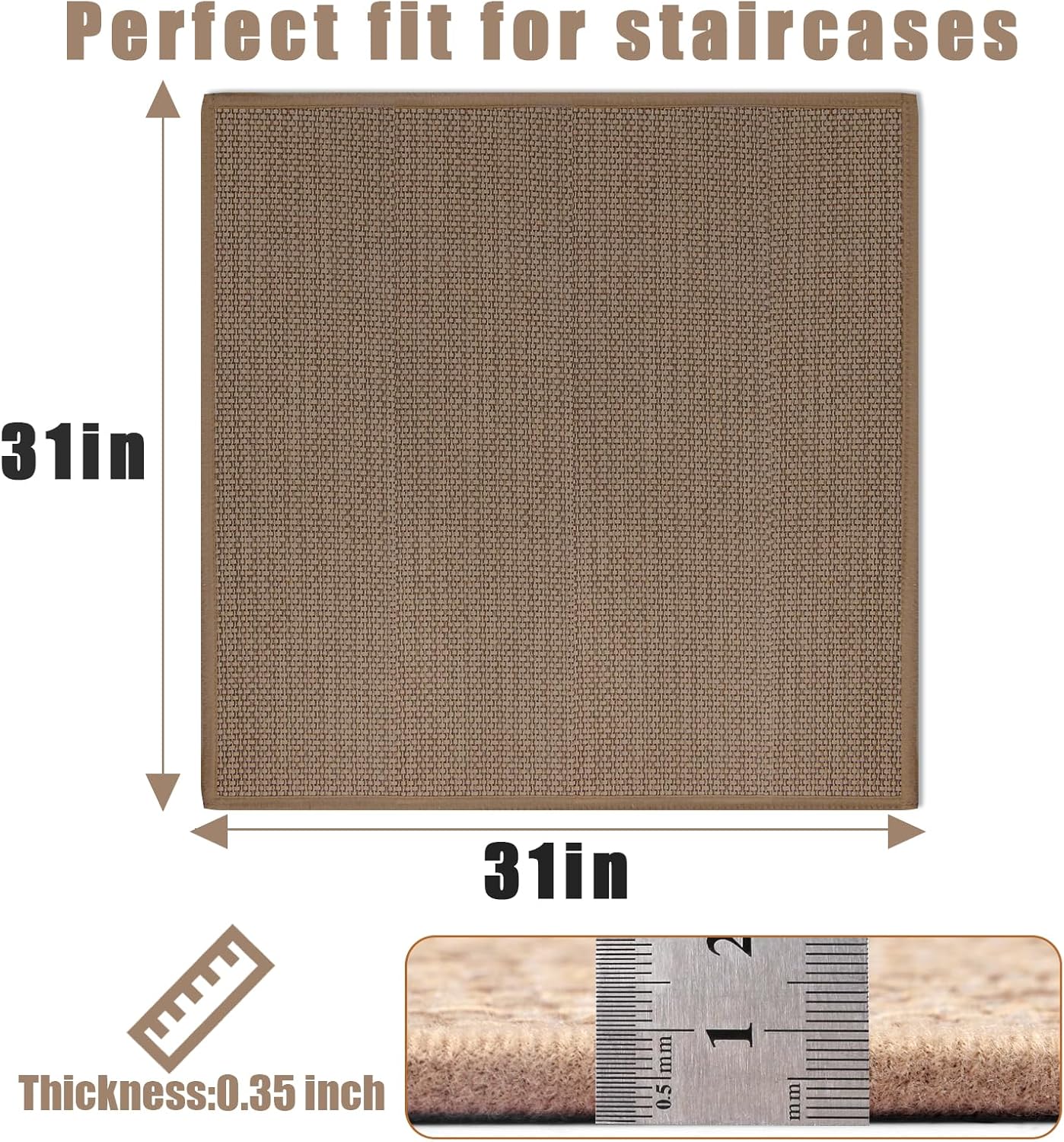 FlowaFoli Stair Treads for Wooden Steps Indoor,8" X 30" (15 in Pack) Stair Treads Non Slip, Machine Washable for Kids Elders and Pets,Beige