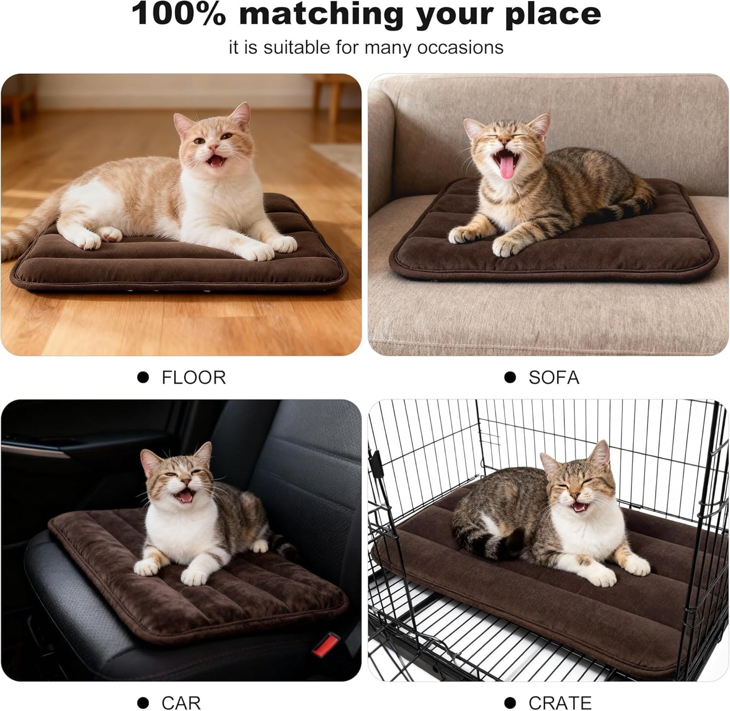 Dog Bed Mat – Soft & Comfortable Dog Kennel Pad for Crate – Durable Crate Bed & Mat for Dogs & Cats – Ideal for Crate, Kennel, and Home Use