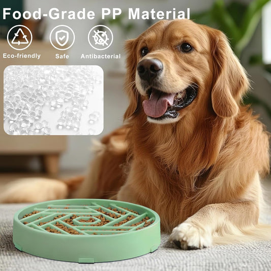 TOBYTO Slow Feeder Dog Bowls Large Medium Breed,Anti-Choking Slow Eating Dog Food Bowl,Non Slip Pet Slower Food Feeding Bowls Large Puzzle Slow Feeder Bloat Stop Maze Dog Dishes,Black