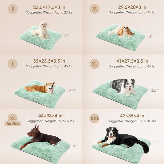 Fluffy Dog Crate Bed for Medium Dogs, Plush Crate Pad, Purple