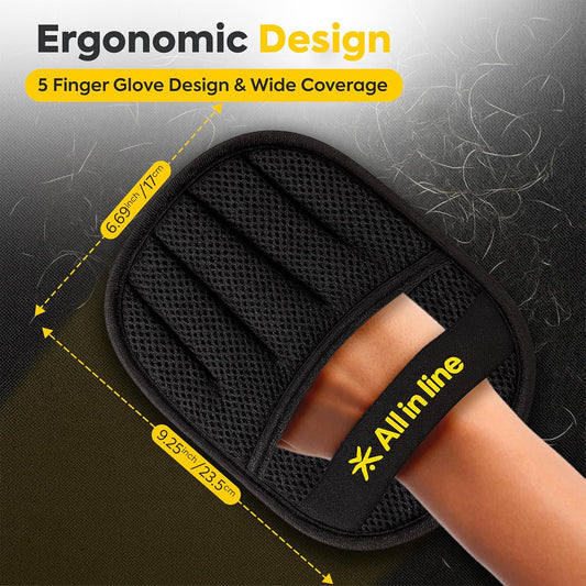 Pet Hair Removal Glove for Dogs & Cats | Upgraded Reusable Electrostatic Grooming Glove with Bonus Shedding Brush & Detangling Comb | Hair Remover for Clothes, Sofa, Carpet, beds, & Car Seats