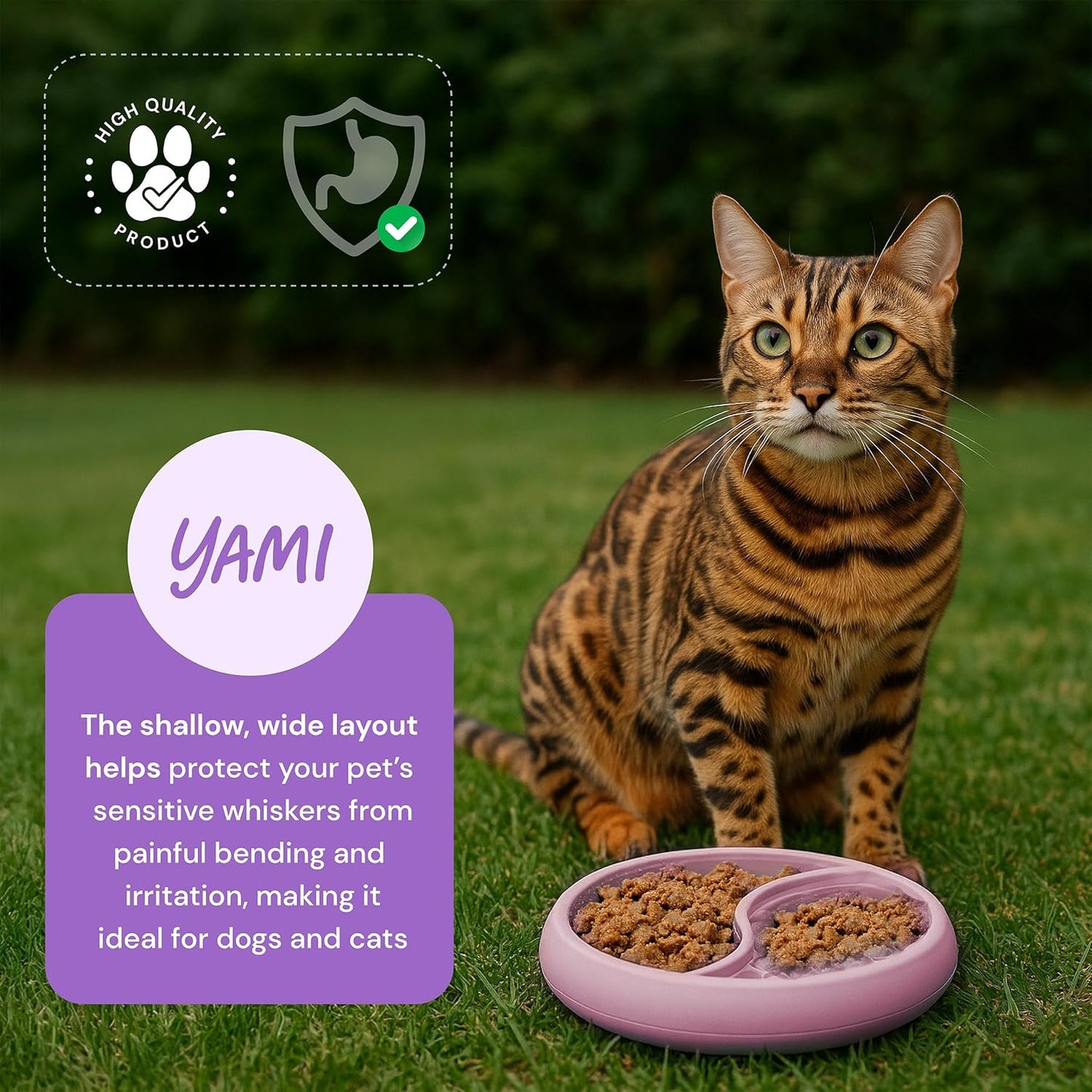 YAMI Dog Lick Bowl, Lick Mat for Dogs, Wet Food Cat Slow Feeder, Freeze Bowl, Enrichment & Puzzle Toy for Anxiety Relief, Food-Grade Silicone, Suction Cups, Dishwasher Fit, for All Breed (Light Gray)