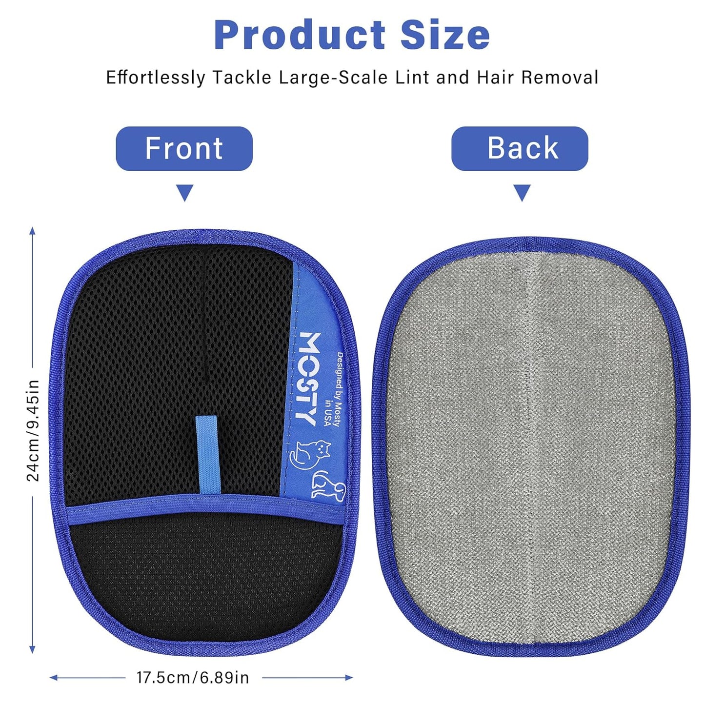 MOSTY Pet Hair Removal Glove | Reusable Cat & Dog Furaway Magic Glove for Sofa, Furniture, Couch, Carpet, Laundry, Car Seat | Double Sided Pet Deshedding Glove | Quick Cleaning Fur Remover Tool 1PCS
