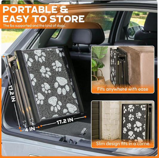 Dog Ramp for Car 71"x17.2" Wide Portable Folding Pet Ramp with Non-Slip Surface. Extra Wide Portable Ramp for Large, Small & Senior Dogs to Get in Cars, SUVs, Trucks & Beds, Up to 250LBS