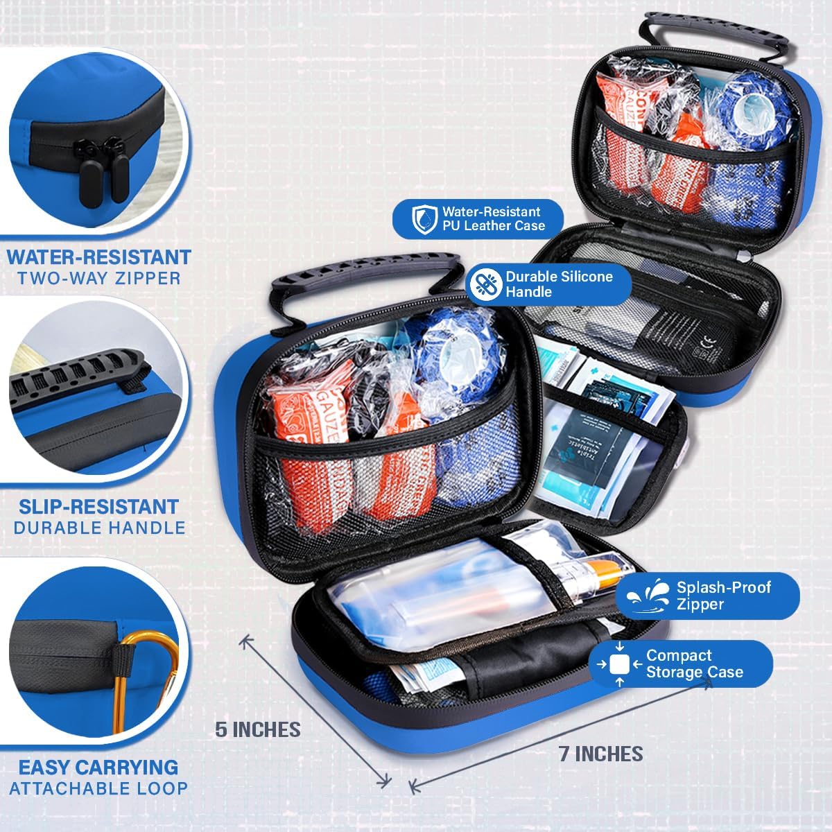 EVERLIT Pet Medic First Aid Kit | 95 Pcs Vet-Approved Medical, Outdoor & Emergency Supplies for Dogs, Cats, Animal Care | Travel-Friendly Compact Bag for Home, Car and Travel (Valentine Lace)