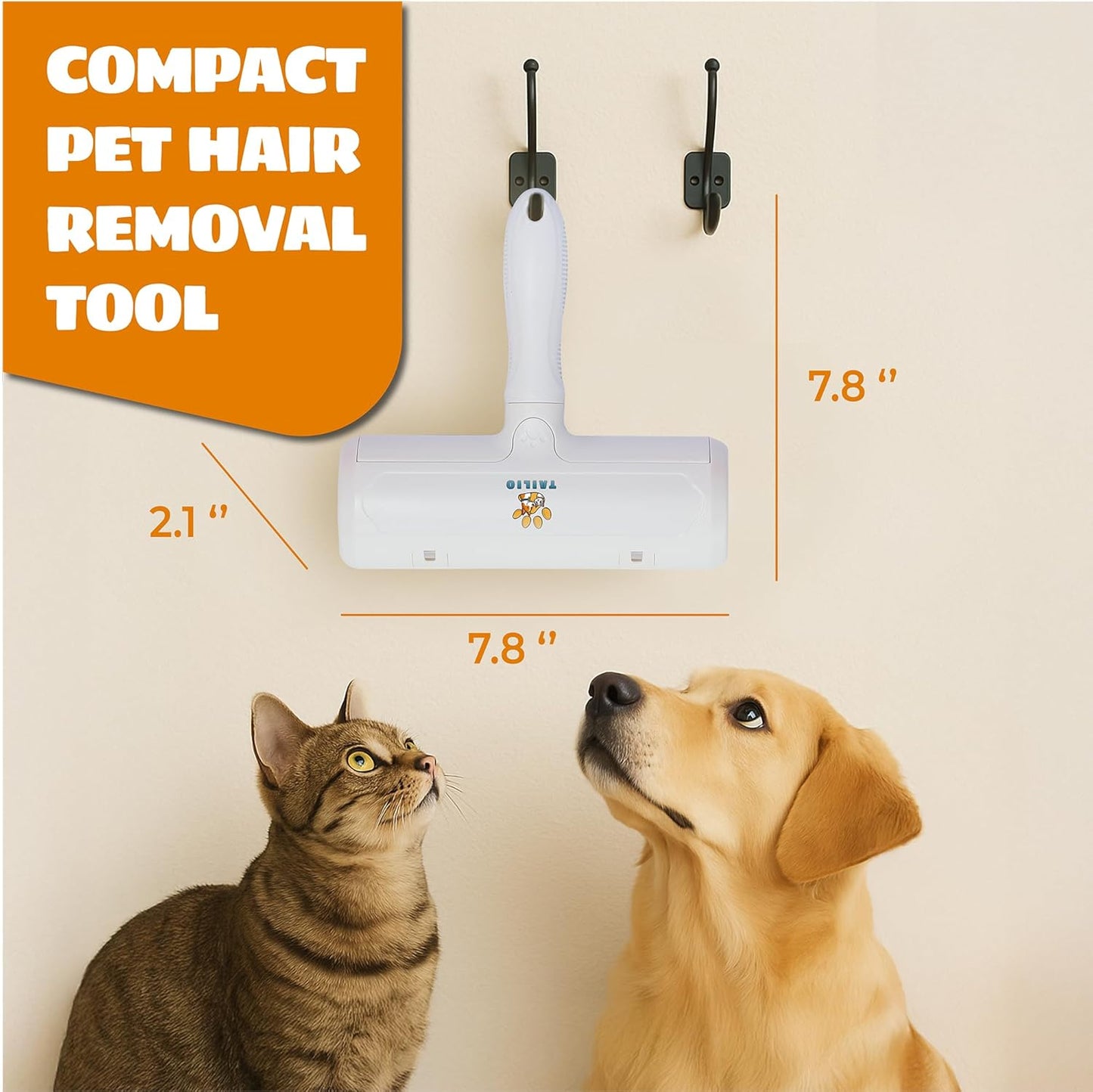 Pet Hair Remover and Reusable Lint Roller - Cat and Dog Hair Remover for Couch, Furniture, Carpet, Clothing and Bedding - Portable, Multi-Surface Fur Removal Tool (Gray)