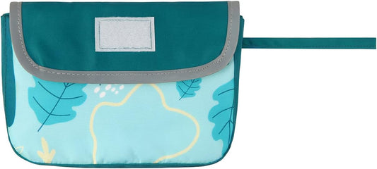 2-in-1 Reversible Dog Raincoat Hooded Poncho Rain Jacket Teal Dino L