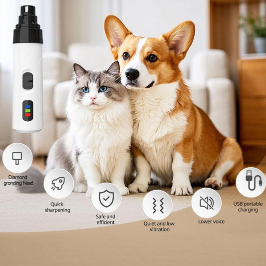 Silent Pet Nail Grinder for Dogs & Cats, 3 Grinding Heads