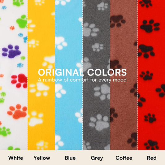 Fleece Dog Blankets 6-Pack, Soft Stretchy for Small Medium Puppy