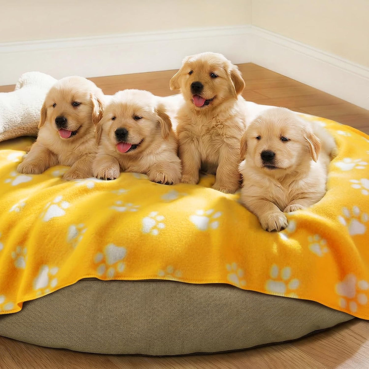 Fleece Dog Blankets 6-Pack, Soft Stretchy for Small Medium Puppy