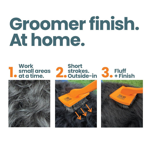 Slicker Brush for Dogs, Goldendoodle Brush for Fluff – Routine Essential for Poodles, Bernedoodles & Long Haired Breeds, Gentle Dematting & Easy-Clean Bristles –
