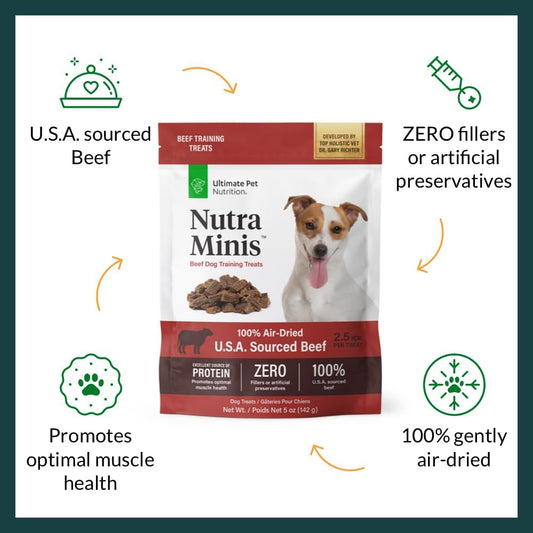 Nutra Minis Air-Dried Dog Training Treats, Beef