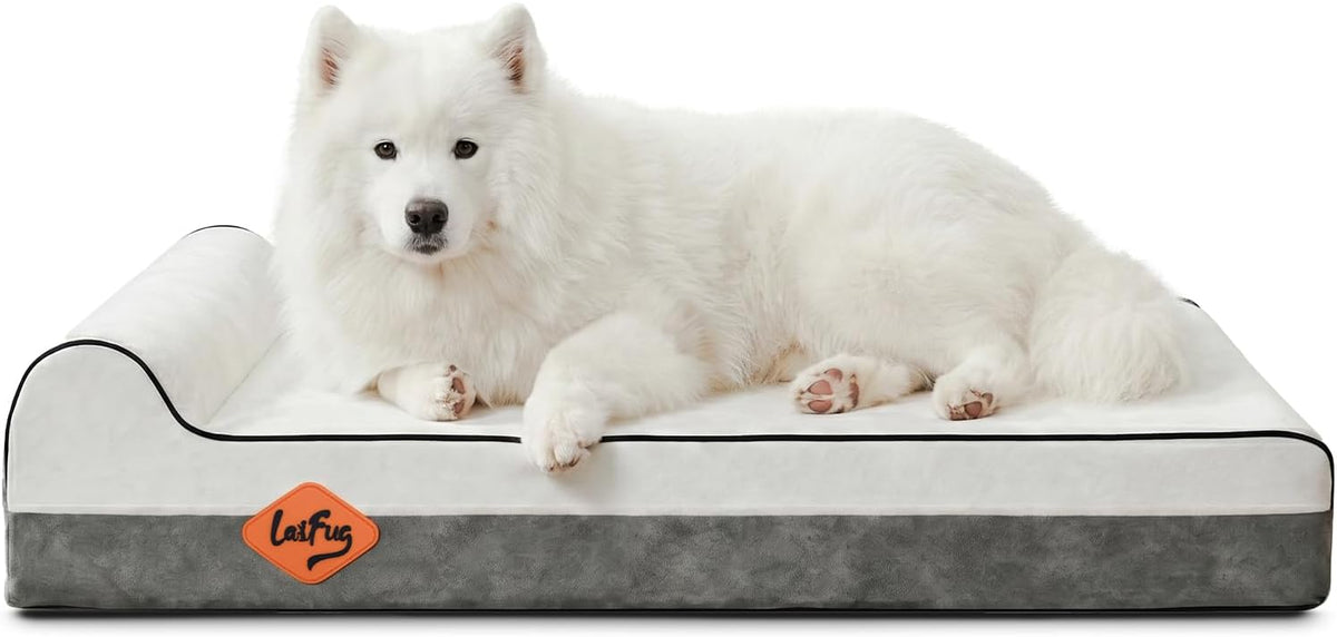 Orthopedic Dog Bed, Slate Grey 50''x36''x10'', Memory Foam