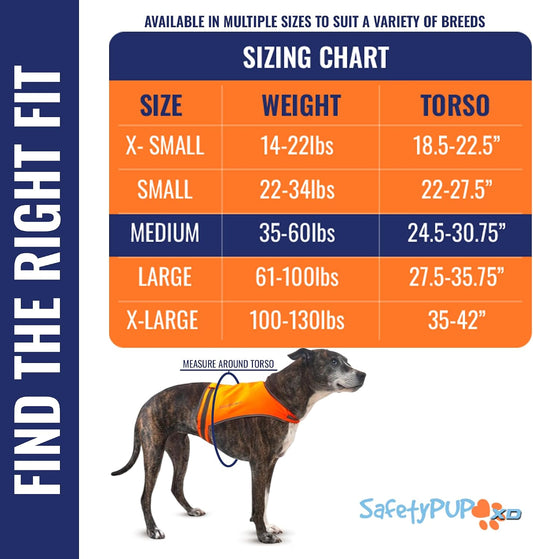 Lite Blaze Orange Reflective Dog Vest – High Visibility Hunting & Safety Vest with Lightweight Mid-Back Coverage. Apparel Gear for Small Medium and Large Breeds