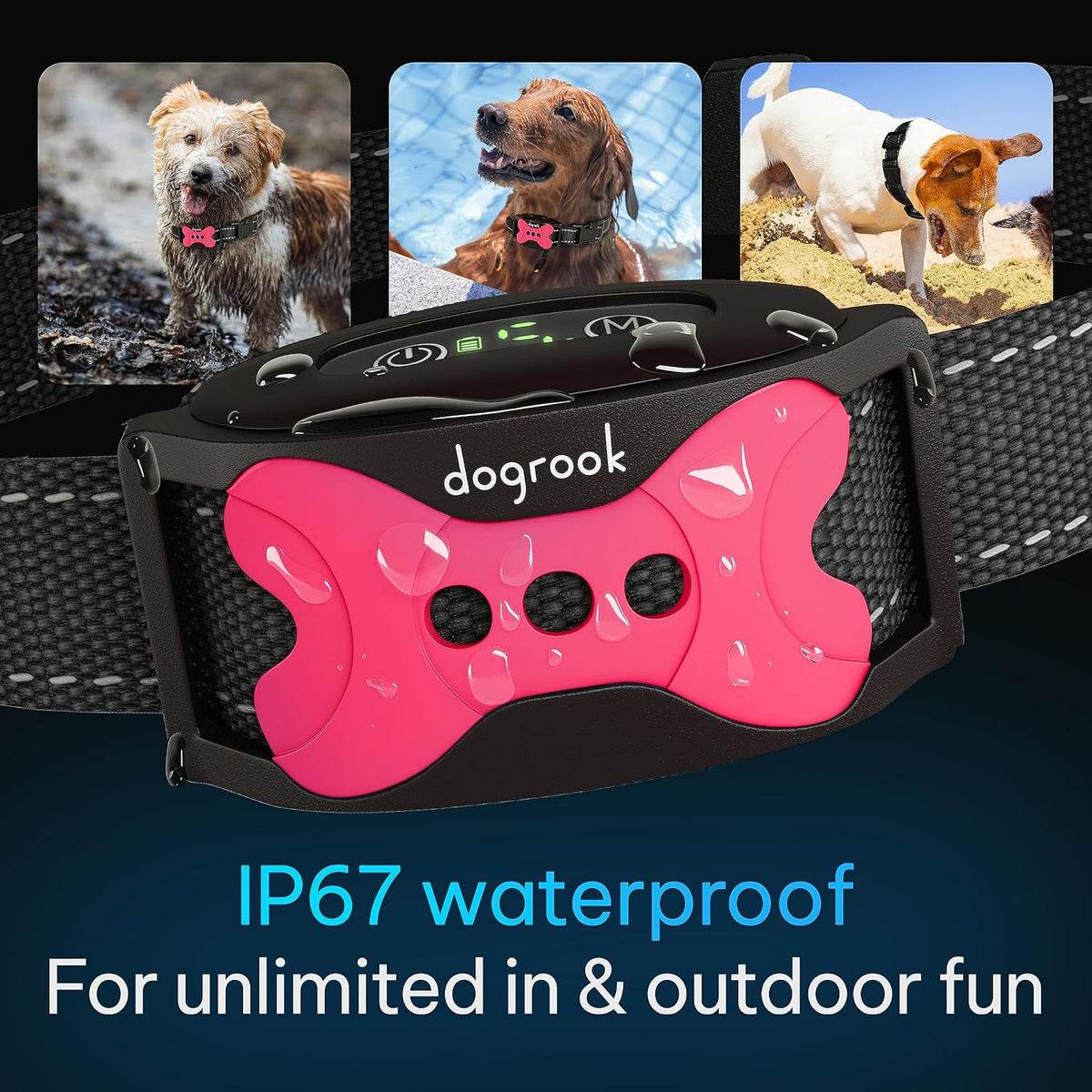 Humane No Shock Rechargable Beep & Vibration Bark Collar for Dogs