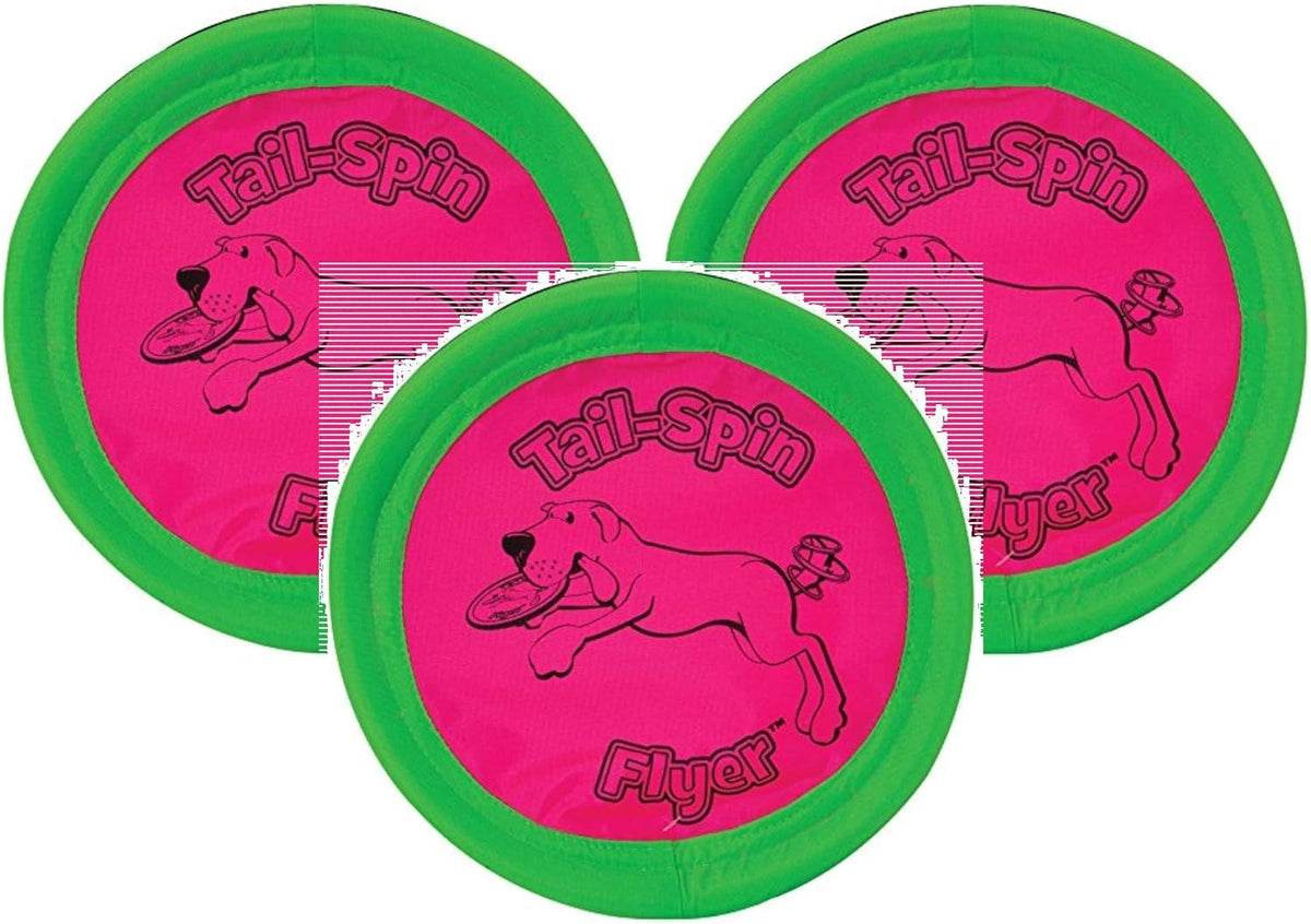 3 Pack of Tail-Spin Flyer Dog Toys, 7-Inch