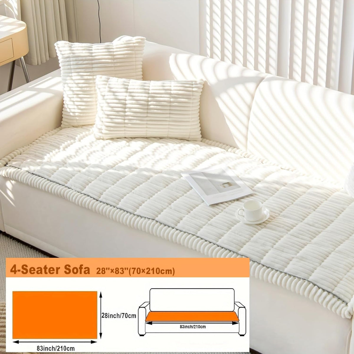ZQFFB Couch Cover for Dogs Washable Non-Slip Pet Friendly Sofa Protector
