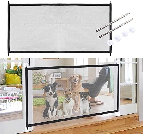 70.8 * 28inch Freestanding Foldable Dog Gate for Puppy Safety - Indoor, Doorway, Stairs