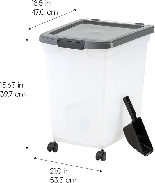Dog Food Storage Container, Up to 50 lbs, Dark Gray, Made in USA