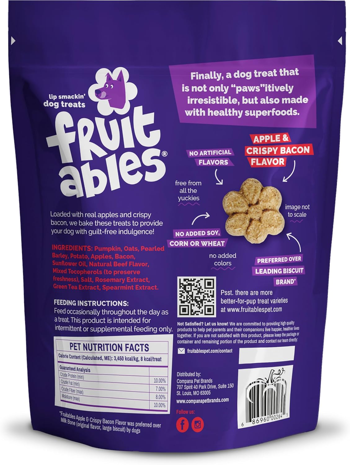 Baked Dog Treats, Low Calorie Treats, Pumpkin & Banana, 7oz