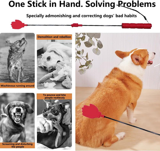 Collapsible Portable Dog Training Stick,Silicone Durable Dog Training Whip with Anti-Slip Handle,Outdoor and Indoor Training Dog Tools,Puppy Training Whip Exercise Accessory