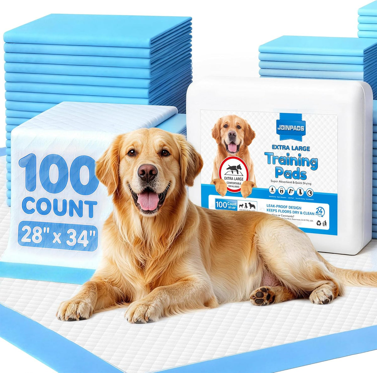 Puppy Pads 28"x34", Extra Large, Super Absorbent