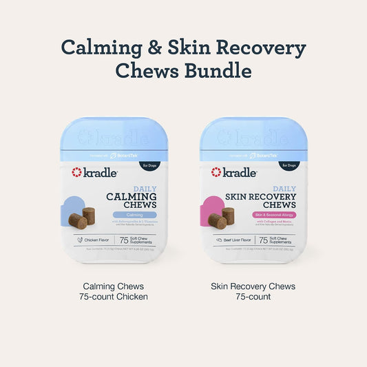 Calming & Skin Bundle for Dogs, Anxiety & Skin Support, 2Pk, 75ct ea