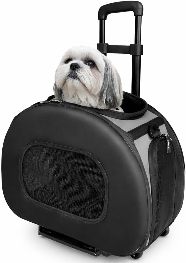 ® 'Final Destination' Military-Grade Hardshell and Light 2-in-1 Wheeled or Carrying Travel Airline Cat and Dog Carrier Crate or Portable Pet Kennel