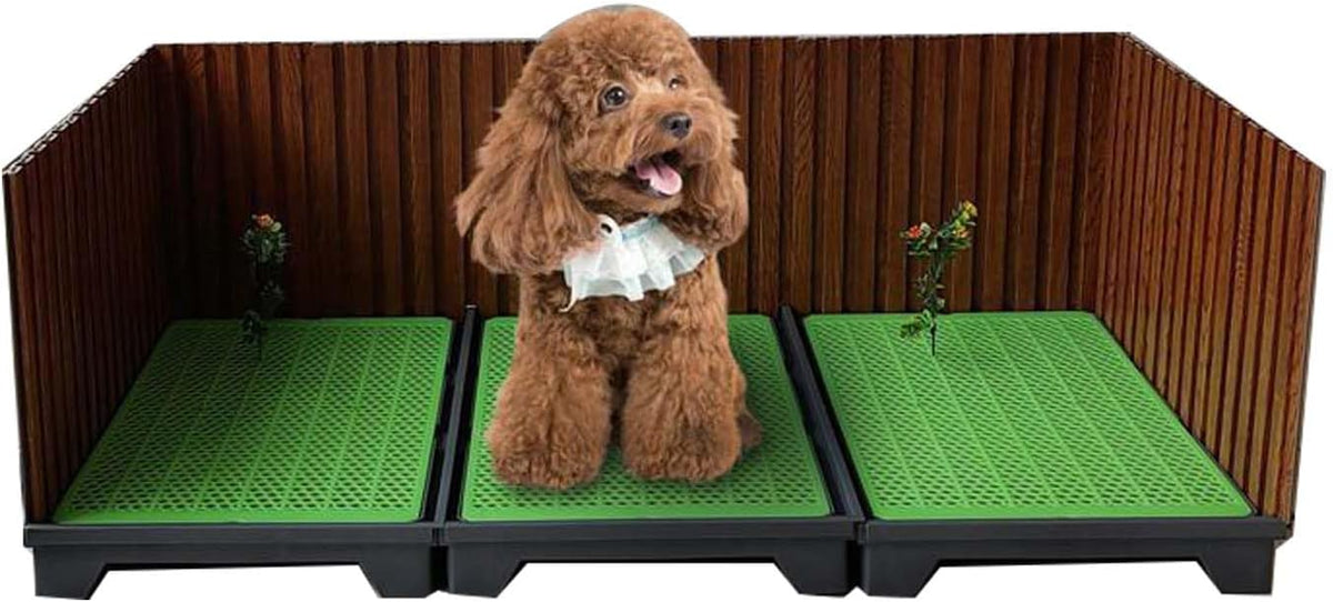 Dog Toilet, Three Sides Fence, Automatic Urination, Size 30 * 45cm, Green Colour (A)