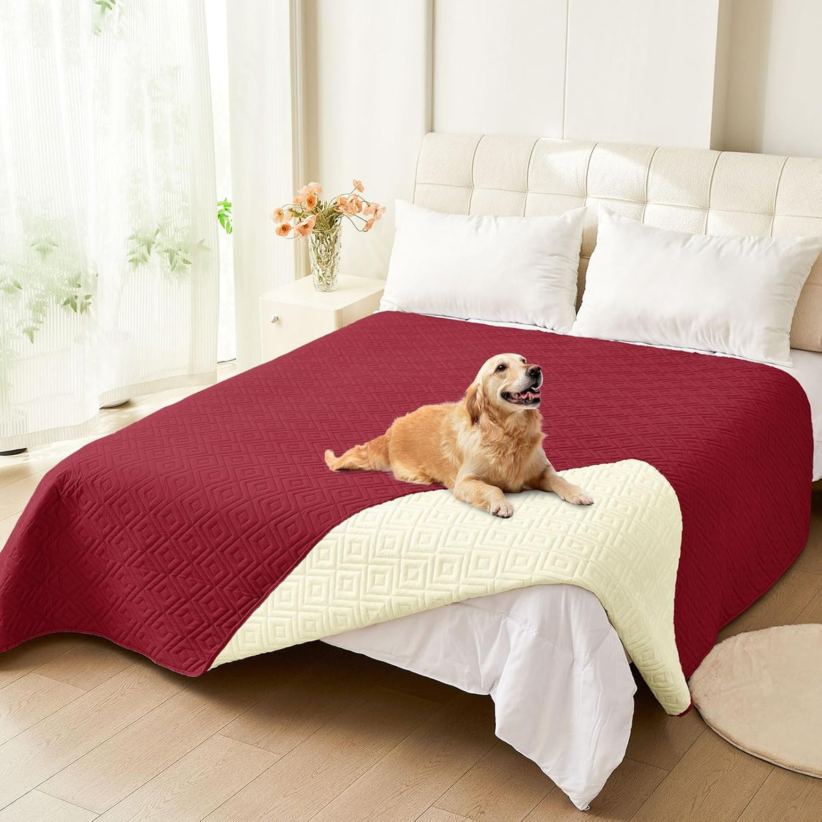 Waterproof Reversible Dog Blanket, Pet Blanket for Sofa Couch | Waterproof Protection, Soft Fabric, Reversible Design, Washable, Sofa Protection from Pet Hair & Messes (30x70 Inch)