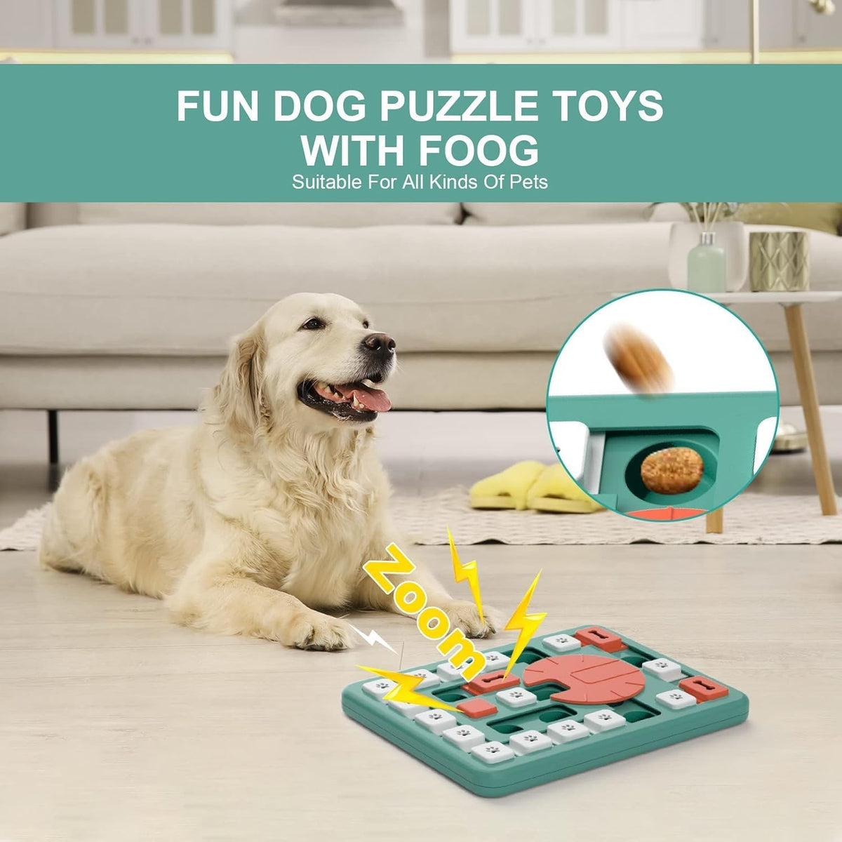 Dog Puzzle Toys, Treat Dispensing Dog Enrichment Toys for IQ Training and Brain Stimulation, Interactive Mentally Stimulating Toys as Gifts for Puppies, Cats, Dogs