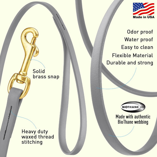 Biothane Working Lead for Dogs 6ft Black - Colors B