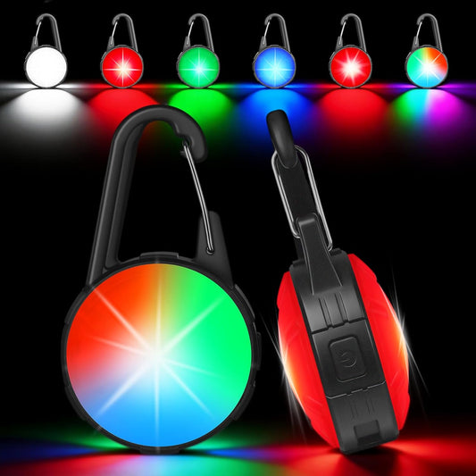 2 Pack Double Sided Dog Collar Light, 6 Modes Dog Lights for Night Walking, Rechargeable LED Pet Collar Light for Nighttime Clip on, IP68 Waterproof Pet Walking Accessories
