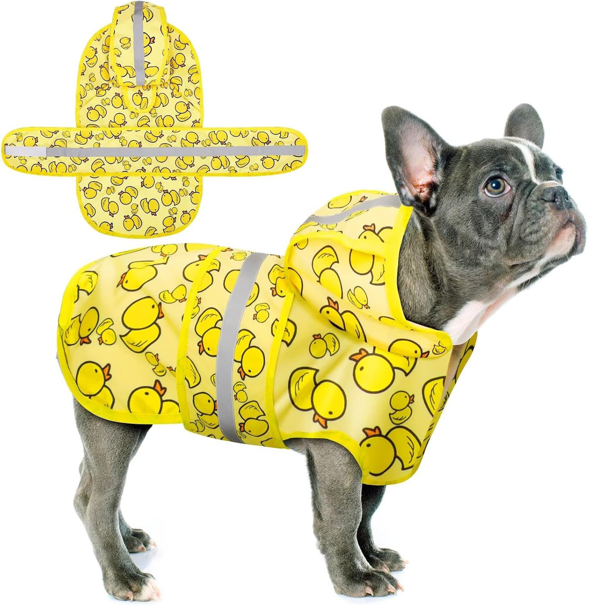 Dog Raincoat: Hooded Slicker Poncho, Durable Waterproof Jacket with Reflective Stripes for Safety, Convenient Leash Hole, and Adjustable Fit, Perfect for Small, Medium, and Large Dogs Yellow M