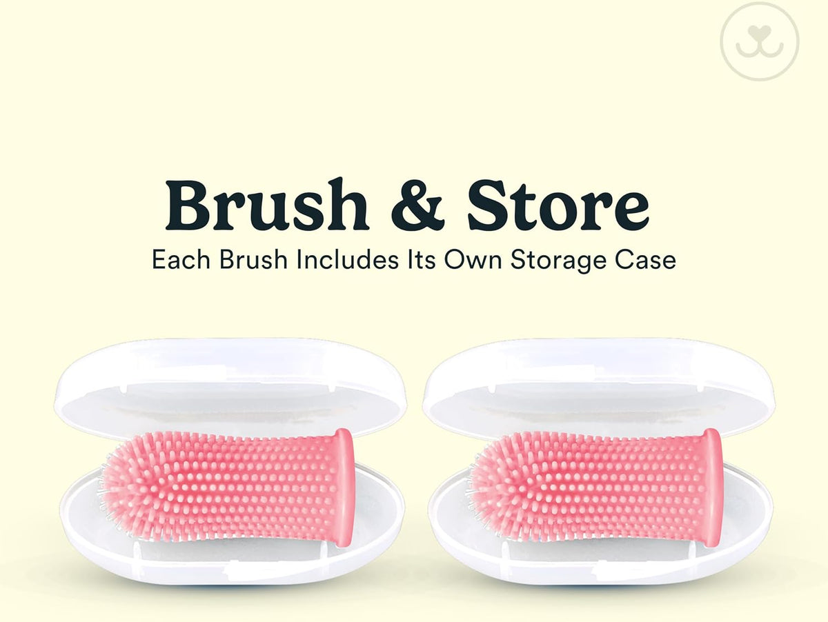 Jasper Dog Toothbrush, 360° Finger Toothbrush for Dogs & Cats, Blue | 12x More Bristles, Teeth Cleaning Kit for Small & Large Pets, Toothpaste Not Included, Fights Bad Breath, Extra Soft Silicone