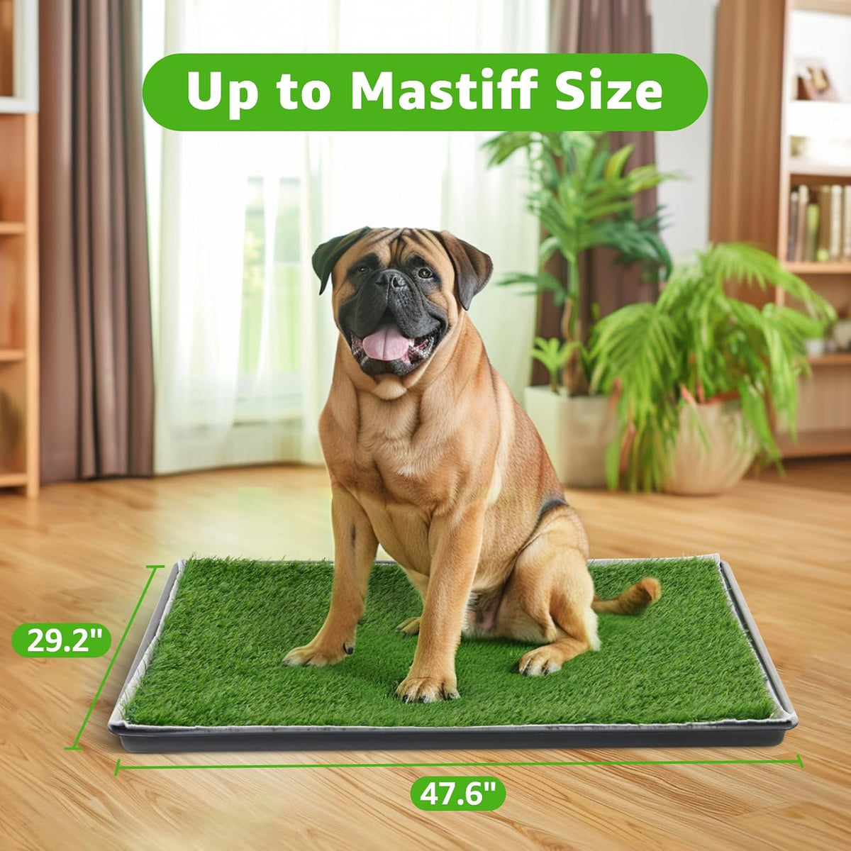 Dog Grass Pad with Tray for Dogs Puppy Potty Training to Pee & Poop Indoor