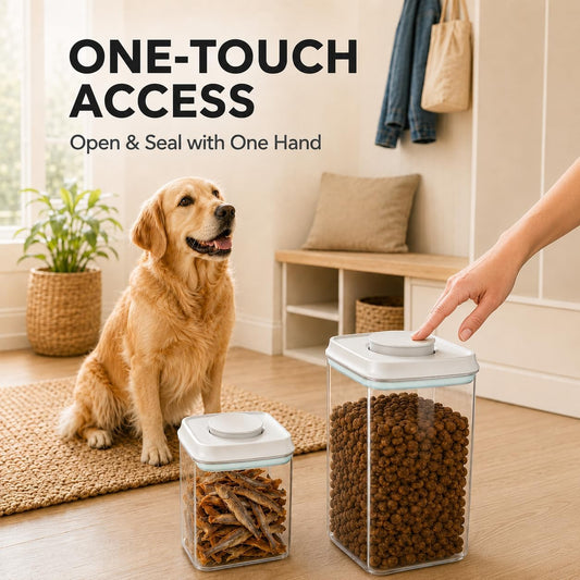 4.2 Qt Airtight Dog Food Storage Container with Scoop, Pop Lid