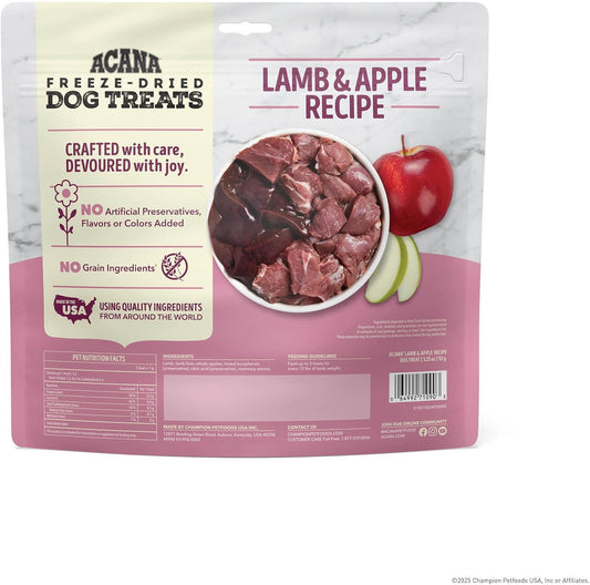 Freeze Dried Dog Treats Limited Ingredient Lamb & Apple 1.25oz Bag