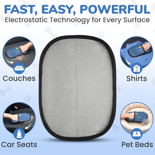 KEYVOZ Pet Hair Removal Glove for Cats and Dogs, Electrostatic Magic Brush Pet Hair Remover for Dog Couch, Available in Blue, Purple, Pink, Brown- Perfect for Pet Owners (Pink)