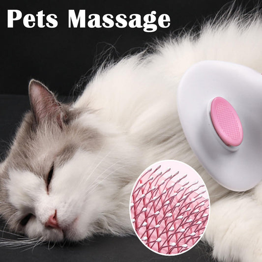 Cat Dog Brush Self Cleaning Slicker with Massage Rounded Particles Removes Loose Hair Tangles,Skin Friendly Washable